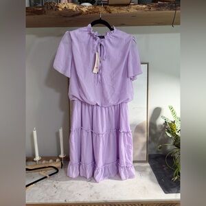 NWT Lilac Tiered Ruffle Mini Dress